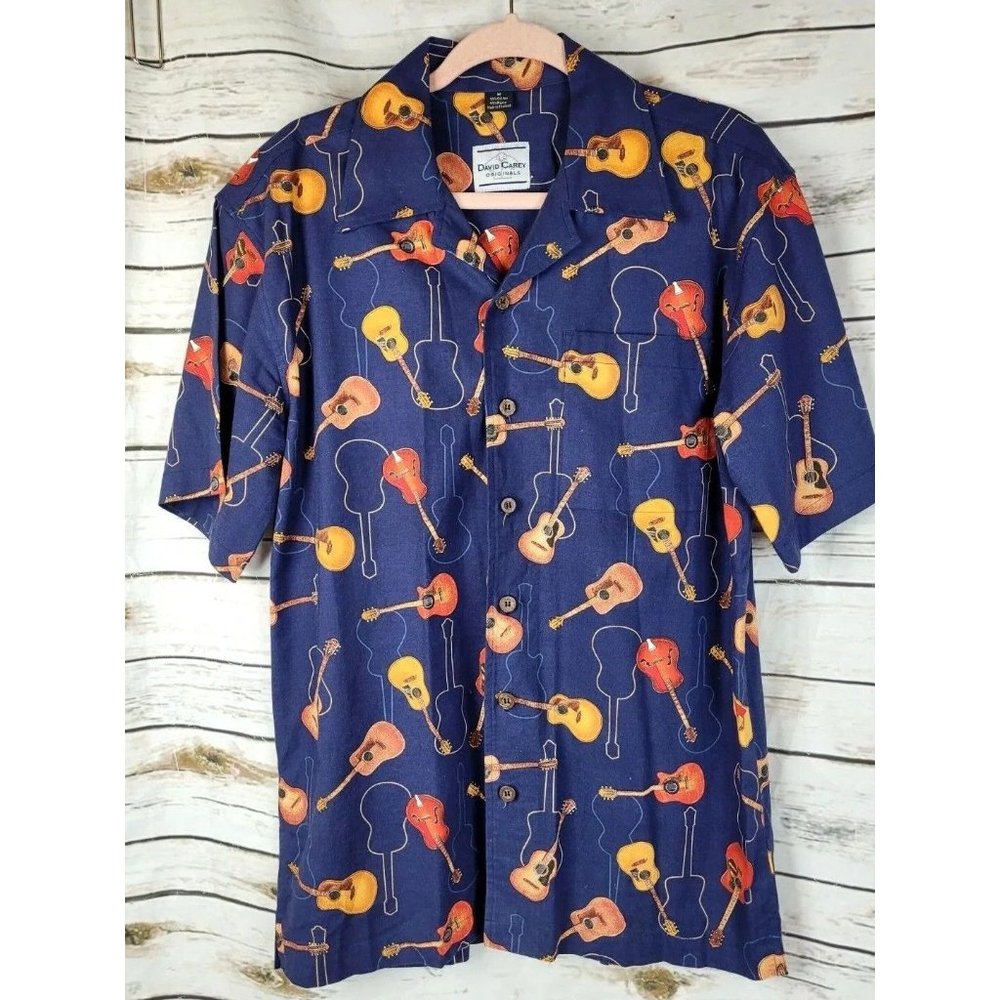 Guitar Pattern Blue Casual Shirt